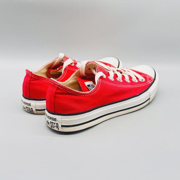 Converse Shoes Womens 6.5 Red Canvas Chuck Taylor All Star Low Top Sneakers - Picture 9 of 12